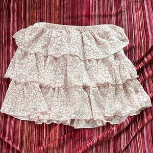 Elegant Cream Ruffle Skirt